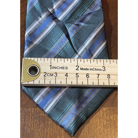 Puccini Green Blue Hand Made 100% Polyester Men’s Neck Tie Made In China - Picture 4 of 9
